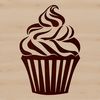 A colorful cupcake with frosting and sprinkles, created as a vector design for digital use.