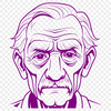 Elegant Elderly Man SVG Design A digital illustration of an elderly male figure, suitable for vector graphics and cutting machine designs.