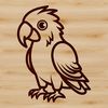 Simple Parrot Vector Graphics A simple line drawing of a parrot in a vector format.