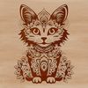 Adorable Cartoon Kitten Sitting Pretty A cartoon-style illustration of a small, adorable cat sitting on its haunches.