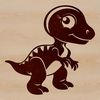 A prehistoric dinosaur with a rounded snout and small size, evoking a sense of cuteness.
