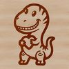 Playful Prehistoric Creature A prehistoric dinosaur illustration of a young T Rex in a playful stance.