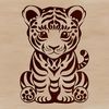 Beautiful Tiger Sitting Image A sitting tiger, typical of big cat species found in the wild.