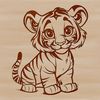 Whimsical Tiger Illustration for Vector Art An illustration of a tiger, suitable for use as vector art or clipart for various designs and projects.