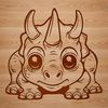 Cute Triceratops Illustration in Vector Format Illustrated prehistoric triceratops in vector format, perfect for digital design projects.