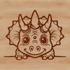 Triceratops SVG Clipart Design A prehistoric baby Triceratops dinosaur illustration in vector format.