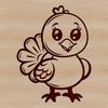 Cute Turkey Illustration Vector illustration of a cute farm animal, a turkey, suitable for Christmas and holiday decorations.