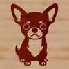 A small breed dog, specifically a Chihuahua, depicted as a simple vector illustration.