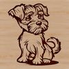 Cute Canine Companion Vector Art Design A breed-specific illustration of a Miniature Schnauzer sitting.