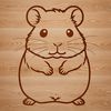 Small Animal SVG Template A small, furry rodent with a pointed snout and long hair, commonly kept as a pet.