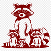 Raccoon Vector Graphic Free Download A raccoon illustration created as a vector graphic in SVG format, suitable for digital and craft applications.