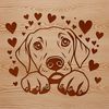 Weimaraner Dog Peeking from Behind a Heart Illustration A vector illustration of a Weimaraner dog peeking out from behind a heart.