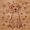 A high-quality vector illustration of a sitting Weimaraner dog.