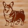 Cartoon illustration of a Welsh Corgi, suitable for digital crafting projects.