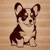 Seated Corgi Dog Breed Vector Graphic A illustration of a seated Welsh Corgi dog breed in vector form.