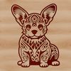 Free Welsh Corgi Clip Art Design A vector illustration of a Welsh Corgi sitting on its haunches, showcasing the breed's distinctive features.