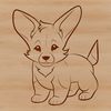 A small to medium-sized dog breed with short stature, depicted in an illustration style, suitable for graphic design.