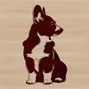 Sitting Welsh Corgi SVG File A detailed illustration of a sitting Welsh Corgi, suitable for vector art and design projects.