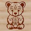 Sitting Bear Vector Art Design Ornate illustration of a cute sitting bear, suitable for vector art and digital design.