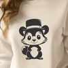 Cartoon Skunk Wearing a Hat SVG Icon An SVG design featuring a cartoon skunk wearing a hat, suitable for various uses including personal and commercial projects.