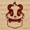 Black and White Stencil Art A detailed illustration of a skunk with black and white stripes, suitable for digital printing or cutting.