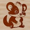 Wild Skunk Illustration in Neutral Colors A detailed illustration of a skunk in a neutral color palette.