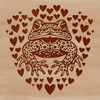 Cute Wild Toad Clip Art A digital illustration of a wild toad with love hearts, suitable for clip art and vector design.