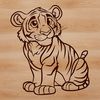 Wild Tiger Face Illustration A close-up image of a tiger's face, showcasing its distinctive markings.