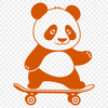 Fun Animal Vector Graphic A digital illustration of a panda in a relaxed pose.