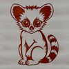 A detailed illustration of a lemur in a natural habitat.