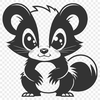 Wild Skunk Illustration in Digital Design Style A digital illustration of a wild skunk in a simple design style.