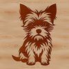 Adorable Yorkshire Terrier Breed Character A small breed dog with a distinctive coat pattern sitting upright, ideal as vector art for pet owners.