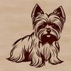 Yorkshire Terrier Clip Art SVG Illustrated Yorkshire Terrier sitting on a surface, designed as vector art for personal or commercial use.