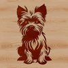 Yorkshire Terrier Clip Art Vector Image Close-up illustration of a sitting Yorkshire Terrier dog breed.