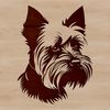 Adorable Yorkshire Terrier Clip Art A small, fluffy Yorkshire Terrier breed dog with a distinctive head shape, suitable for use as vector art in various designs.