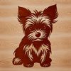 Small Dog Silhouette with Sweet Expression Portrait of a miniature dog with a sweet expression, showcasing its distinctive features as a member of the terrier family.