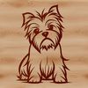 Cute Yorkshire Terrier Clip Art An illustration of a Yorkshire terrier in a seated position, designed as a digital clip art image.
