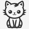 Kitten In DXF Format - Free Digital Download, Commercial Use