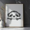 Creative Peeking Sloth - DXF