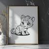 Beautiful Big Cat Illustration In PNG For Free Download