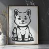 Creative Sitting Puppy Printable Artwork