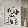 Cute Sitting Labrador Retriever DXF