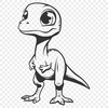 Free Unique Baby Dinosaur Digital Artwork DXF - Commercial Use