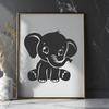 Cute Elephant - Laser Engraver PNG