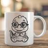 Beautiful Baby Dinosaur Wearing Glasses PDF