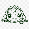 Baby Dinosaur Decal In SVG File Format For Free Download