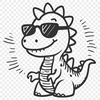 Cute Dinosaur In PDF And PNG