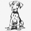 Sitting Doberman Pinscher Decal