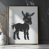 Cute Donkey In PDF & PNG