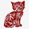 Unique Kitten Digital Art In SVG For Free Download